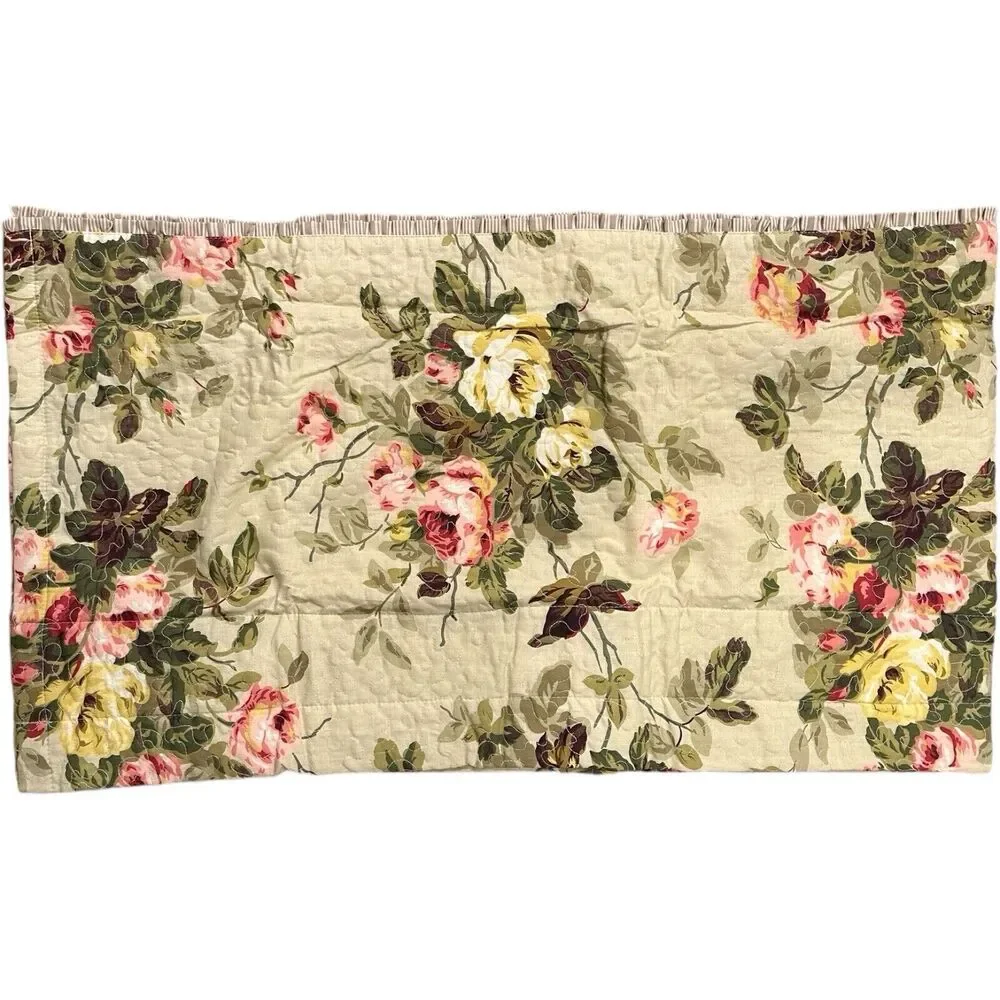 2 -17 X 30 JC Penney Home Collection Quilted Romance Floral Cottagecore Valance